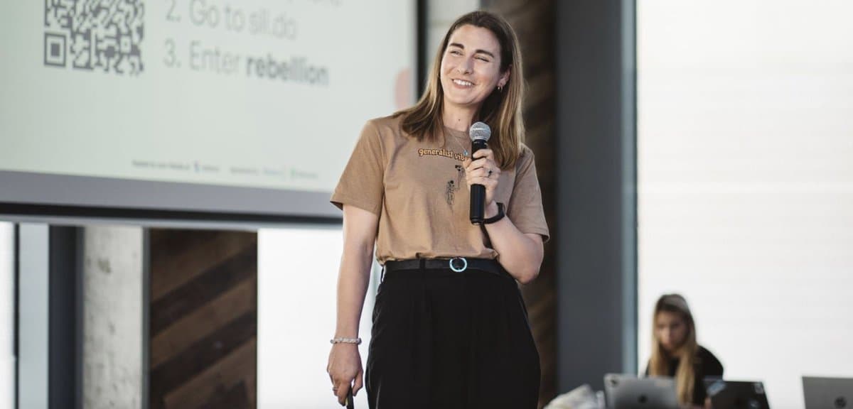 Milly Tamati leading a workshop